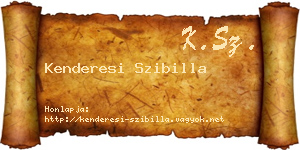 Kenderesi Szibilla névjegykártya
